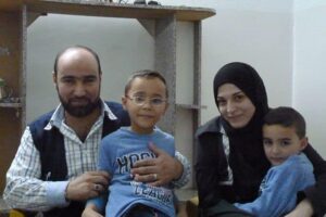Syrian refugee and Caritas Jordan volunteer Amer Fahd Al Naser, his wife Noor, and their sons, were interviewed by Kevin Jones at their apartment in Jordan.