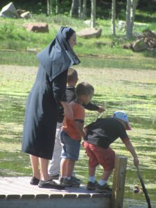 A sister of the Missionaries of St. Charles Borromeo during a visit to Colorado.