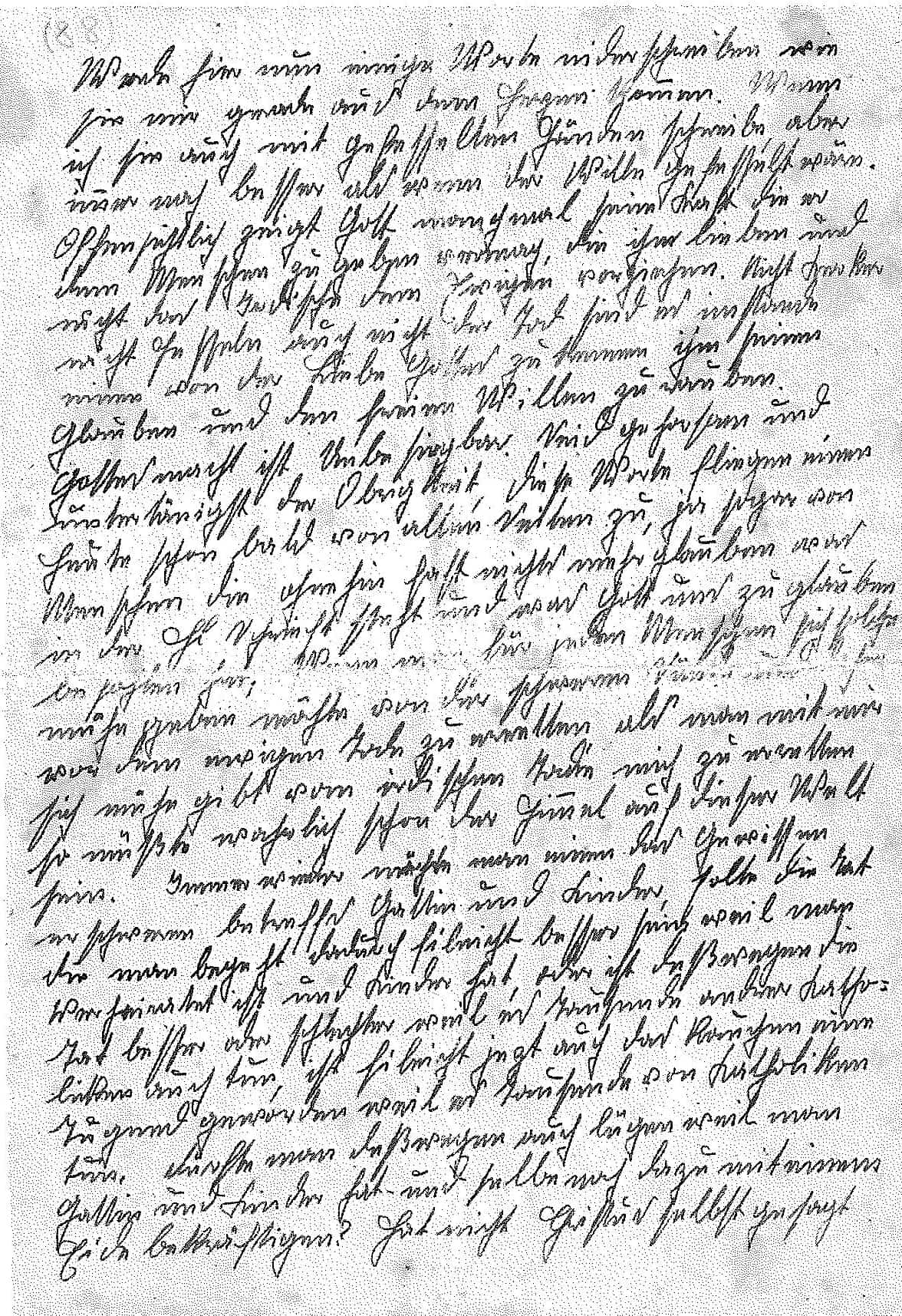 Austria: The first page of Franz's last essay, written while he was in prison. The first sentence reads, "Now I'll write down a few words as they come to me from my heart. Although I am writing them with my hands in chains, this is still much better than if my will were in chains."/Styria Verlag. Used with permission