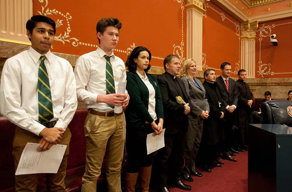 Denver, Colorado January 31, 2017: Senate Catholic Schools proclamation - Machebeuf High School Photo by Andrew Wright/Denver Catholic