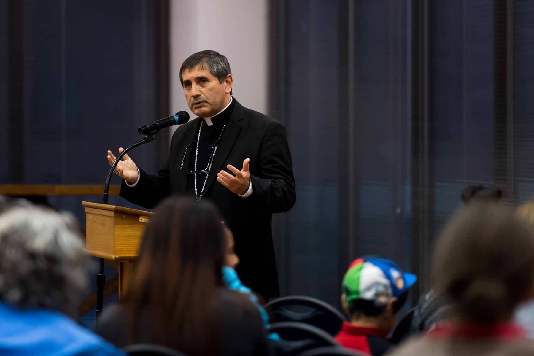 DENVER, CO - MARCH 28: Bishop Jorge Rodriguez co-hosts an information session on immigration with the Consuls General of Guatemala, Mexico and Peru at St. Mary Parish on March 28, 2017, in Greeley, Colorado. (Photo by Anya Semenoff/for Denver Catholic)