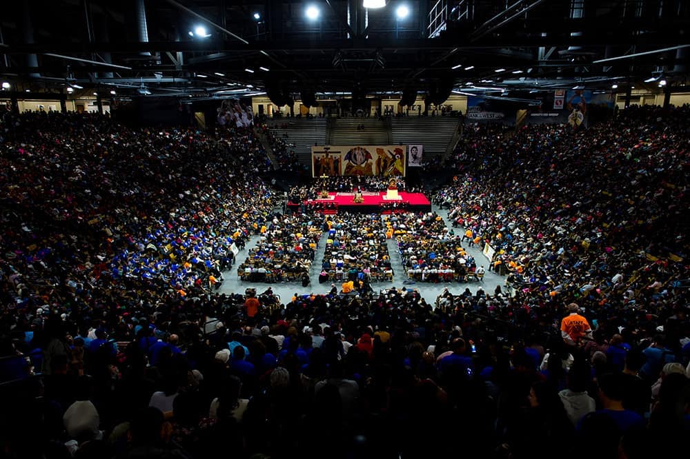 BOULDER, CO - MARCH 11: A general view of a Neocatechumenal Way gathering at the Coors Events Center on March 11, 2017, in Boulder, Colorado. (Photo by Daniel Petty/for Denver Catholic)