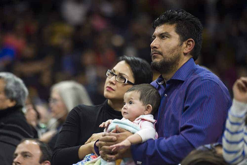 BOULDER, CO - MARCH 11: Attendees listen during a Neocatechumenal Way gathering at the Coors Events Center on March 11, 2017, in Boulder, Colorado. (Photo by Daniel Petty/for Denver Catholic)