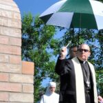 Archbishop Aquila blesses the first station at Mullen Home during the Blessing of the Stations of the Cross on Fri. June 6th. The Stations are located at Mullen Home in West Denver.